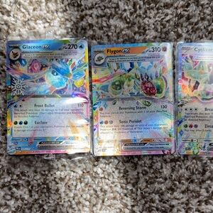 Pokemon Trading Cards - Blue, Green, Yellow Holographic